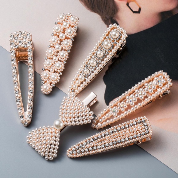 Teardrop Vintage Pearl Clips main image 3